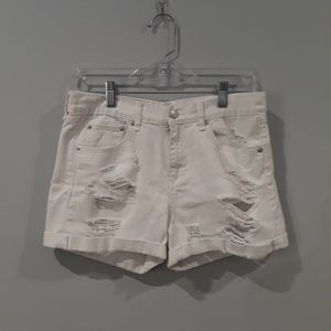 Stella Laguna beach distressed white shorts